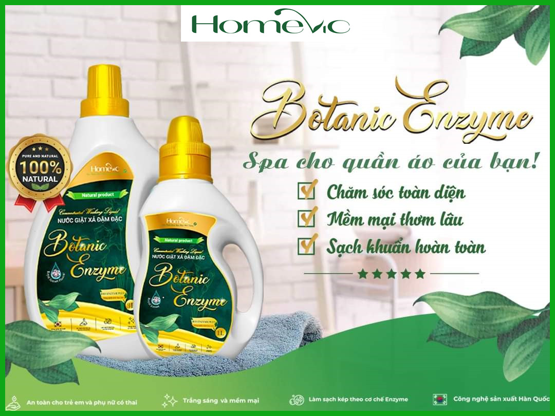 Nước giặt xả đậm đặc Botanic Enzyme 1L