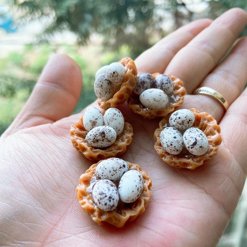 Tiểu cảnh mini ️ Mô hình ổ gà ấp trứng trang trí tiểu cảnh, sen đá, sân vườn