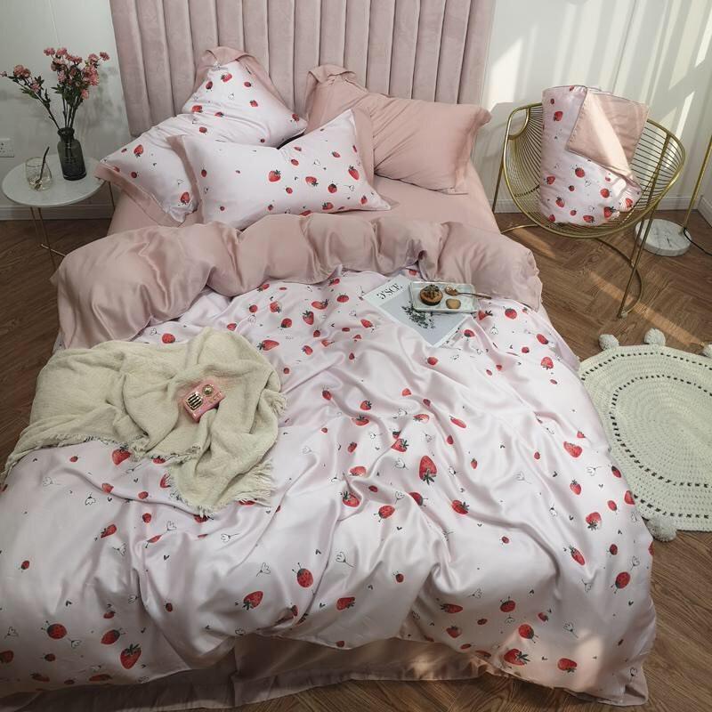 Bộ chăn ga gối Tencel 60S cao cấp họa tiết