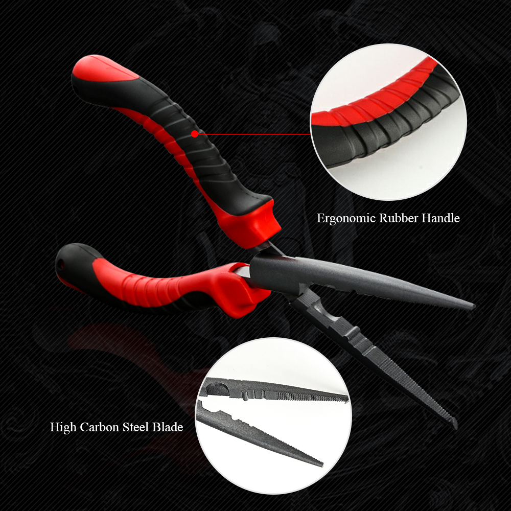 Kìm câu cá Lưỡi bằng thép carbon cao, chống ăn mòn, Tay cầm cao su chống trượt tiện dụng
