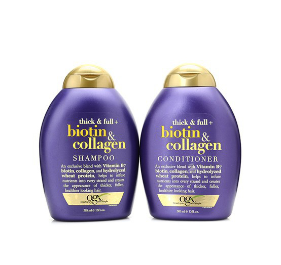 Combo Bộ Đôi Dầu Gội Và Dầu Xả OGX Biotin &amp; Collagen 385ml + Tặng Lược - Chính hãng