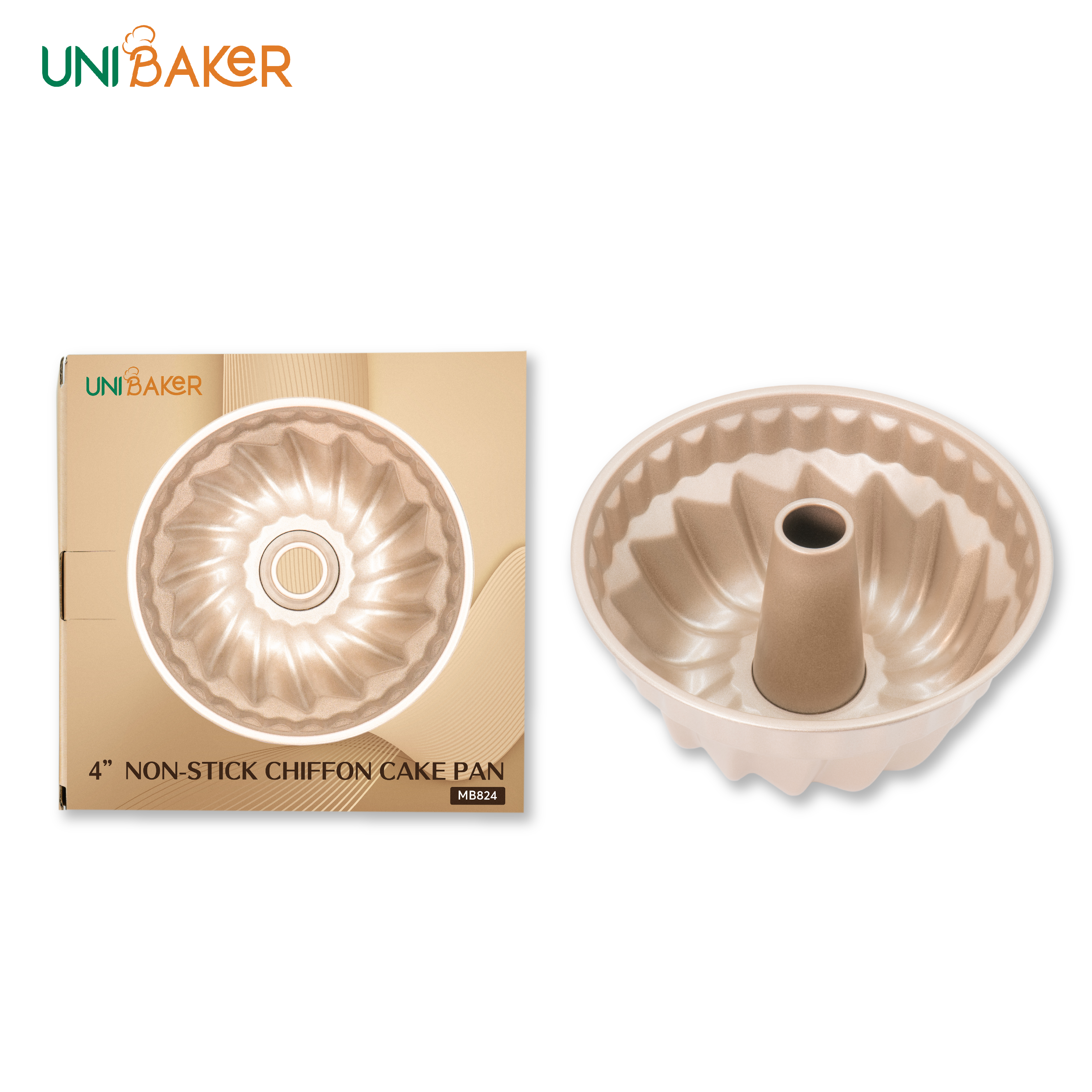 KHUÔN NƯỚNG BÁNH CHIFFON XOẮN 4 INCH UNIBAKER MB824