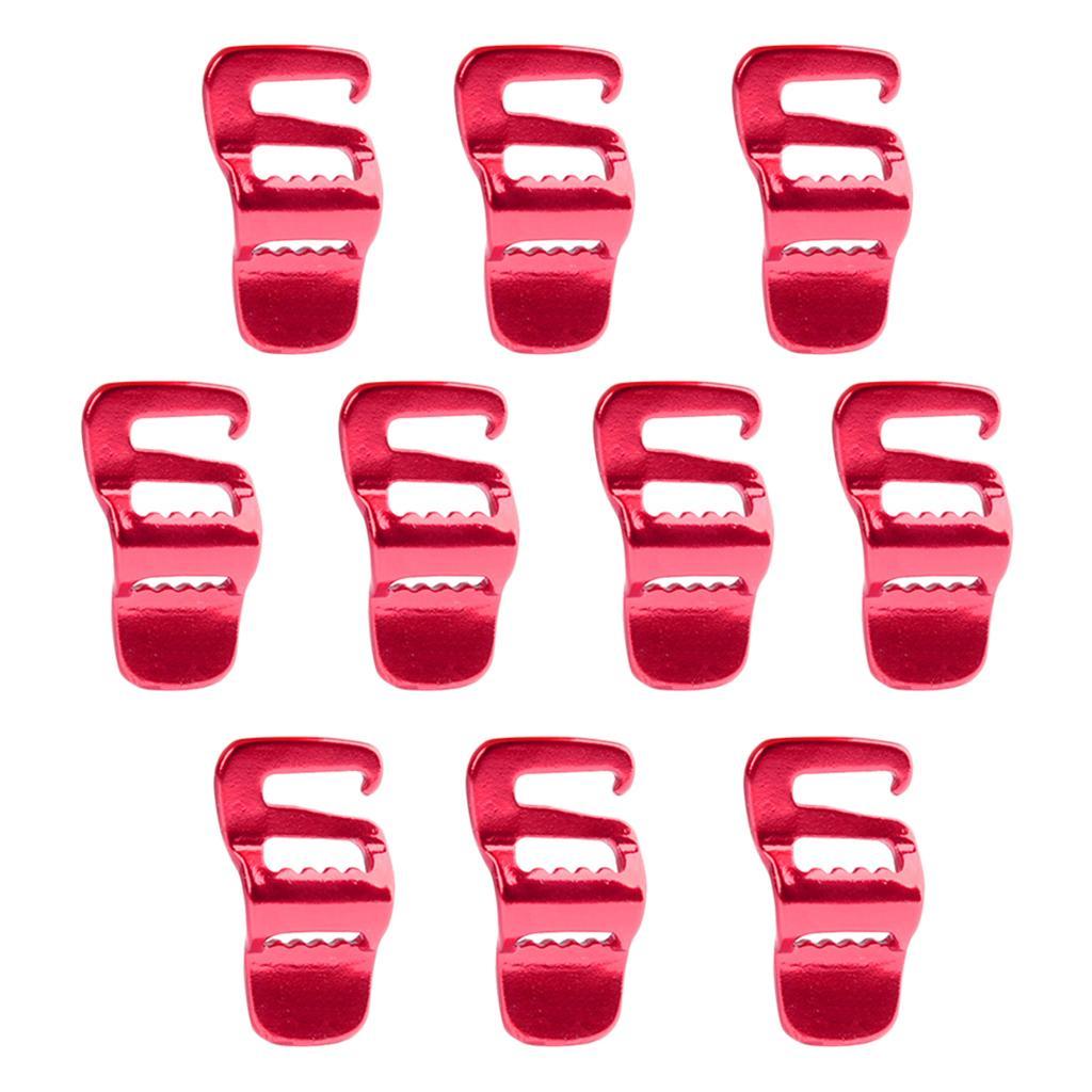 10Pcs Sturdy Hook Webbing Quick Release Buckle for Backpack Bag S Red
