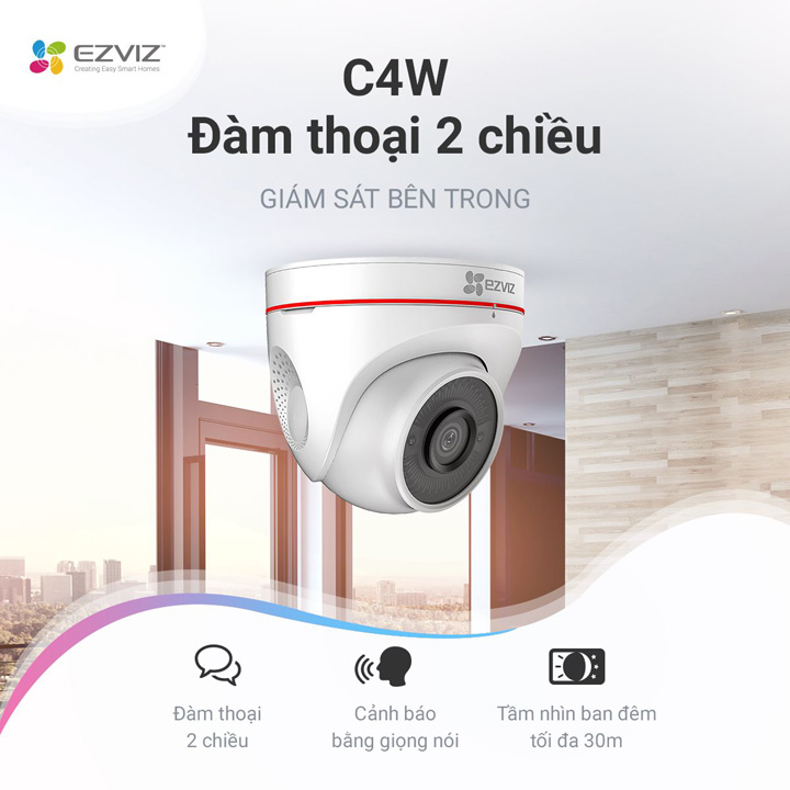 Camera IP Wifi EZVIZ H8 Pro bản 3MP 2K quay quét thông minh ngoài trời