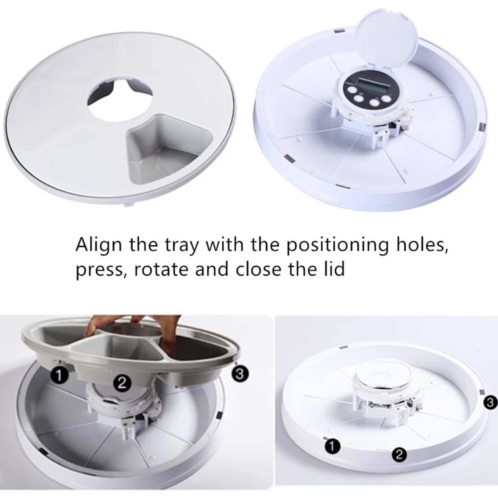 Automatic Pet Feeder 6 Meals 6 Grids Timed Cat Feeder Smart Food Dispenser