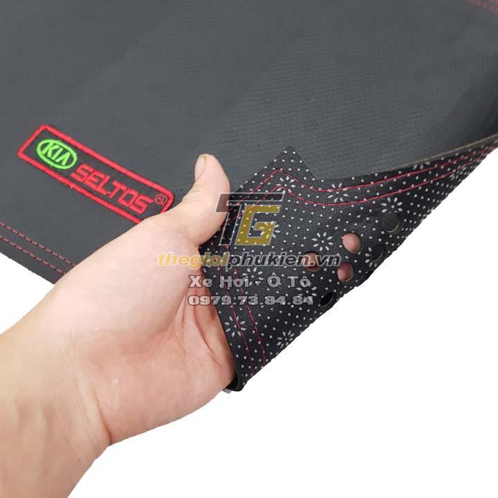Thảm da Taplo dành cho KIA Seltos vân Carbon cao cấp