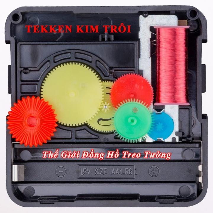 Máy Đồng Hồ Treo Tường KIM TRÔI Cao Cấp TEKKEN + Bộ Kim HOA VĂN / Kim ĐẠI + Pin Maxell + Bảo Hành 1 Năm