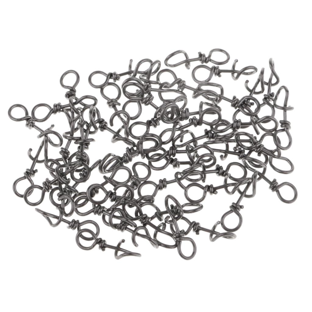 50 Pieces Steel Quick Lock Fishing Snap Clip Swivel Connector 10mm