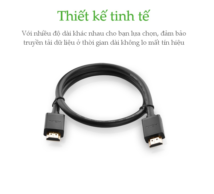 Cáp HDMI Ugreen chính hãng hỗ trợ 3D, 4K*2K full HD 1080 UG-10106 (1m) - Hàng Chính Hãng