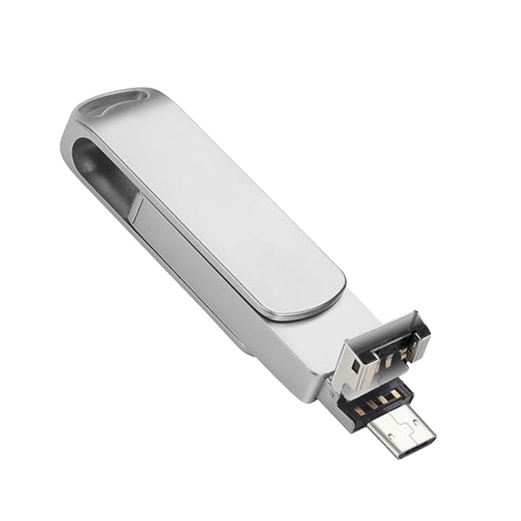 3 in 1 Flash Drive Type C USB2.0 Micro USB Storage Stick Thumb Pendrive 64GB