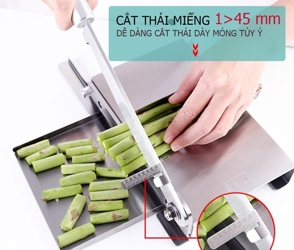 Dao Chặt Thịt Gà, Thái Thịt Bò Đông Lạnh, Thái Thuốc Bắc, Cắt Đa Năng KD0270, Lưỡi Thép 40CR14, Inox 430 - Tặng Tay Mài KD0315