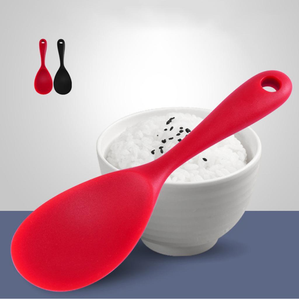 Silicone  Rice Paddle Rice Spoon for Home/Outdoor Camping BBQ Red