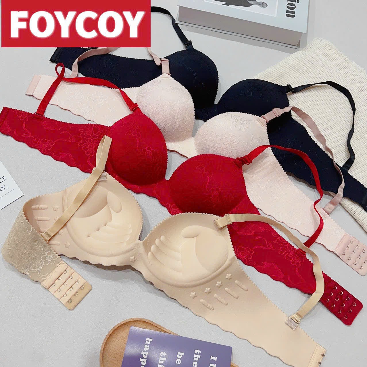 Áo lót đúc su bàn tay 3cm không gọng nâng đẩy ngực