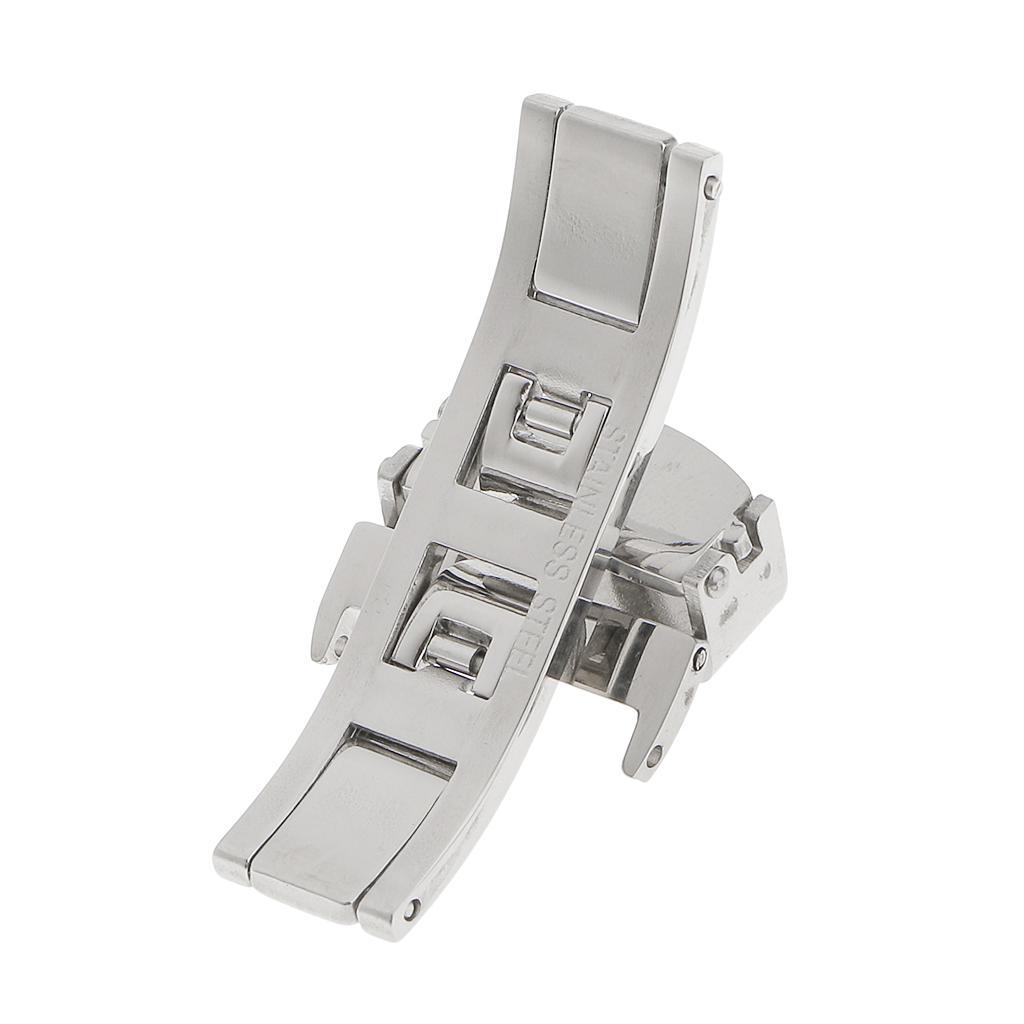 Stainless Steel Butterfly Clasp Watch Buckle Push Belt Strap Clasp