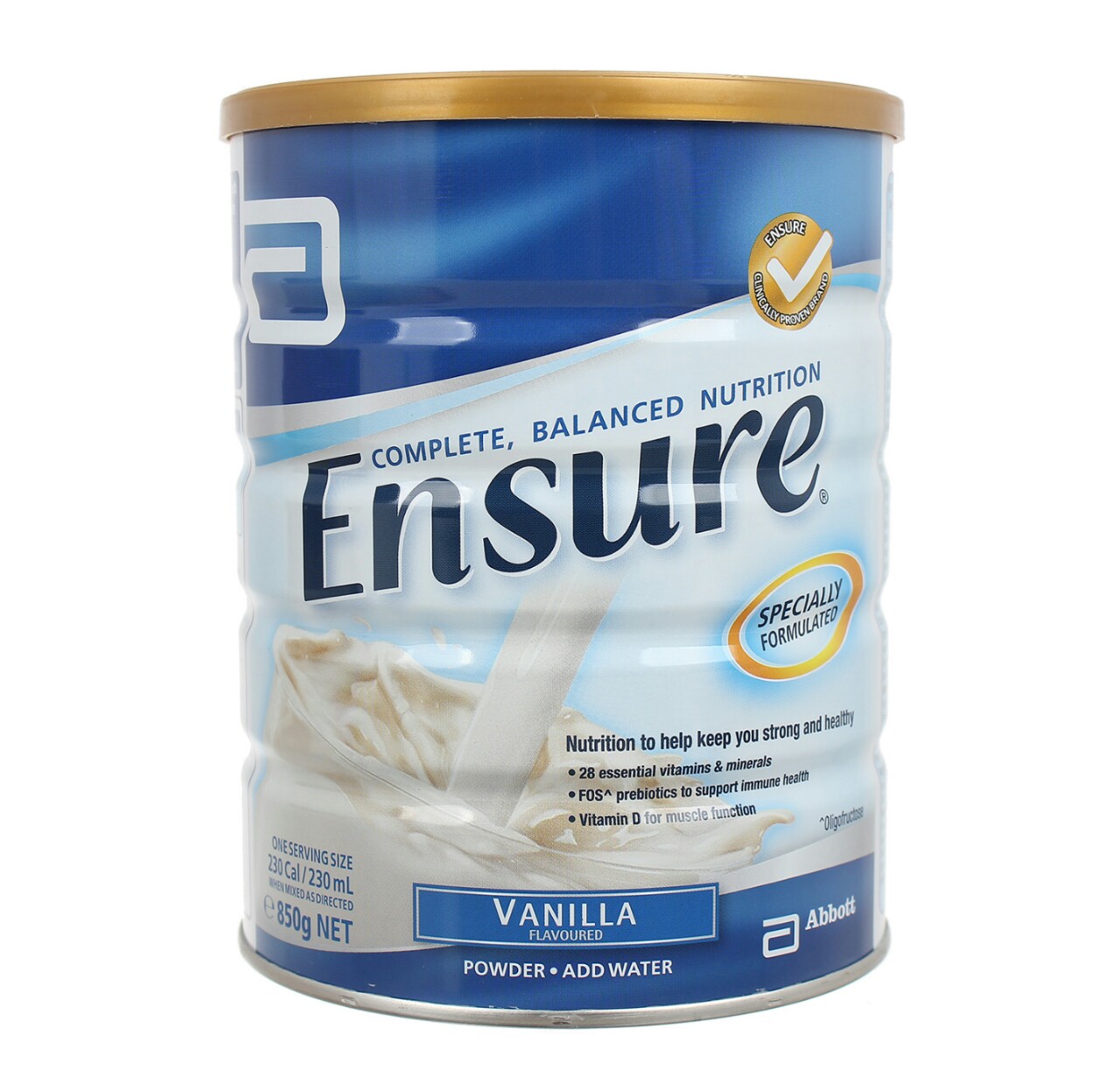 Sữa bột Ensure  Vanila 850g, Nội Địa Úc Bổ Sung Dinh Dưỡng Cho Người Lớn Tuổi,, Mới Ốm Dạy, Có Thể Thay Thế Một Bữa Ăn, Tăng Cường Sức Đề Kháng và Hệ Miễn Dịch, Chắc Xương