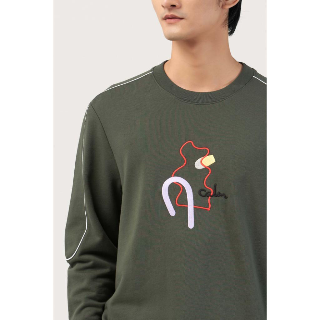 Áo Sweater Nam Thêu Phối Piping Form Regular (áo thun nỉ tay dài)- 10F22SWE005 | LASTORE MENSWEAR