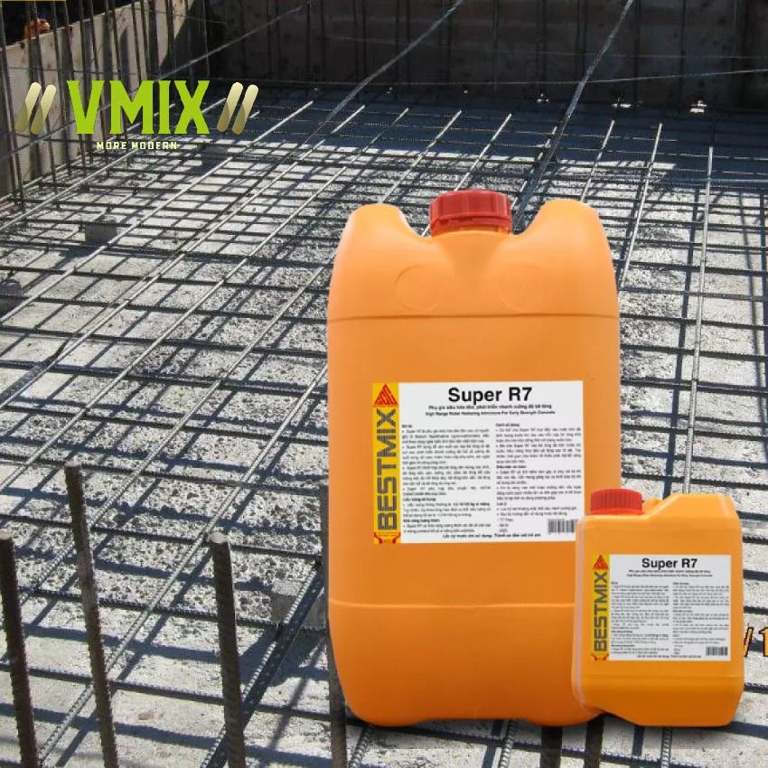 Đông kết nhanh dùng cho bê tông 7 ngày tháo cốt pha tăng nhanh cường độ bê tông.BESTMIX SUPER R7