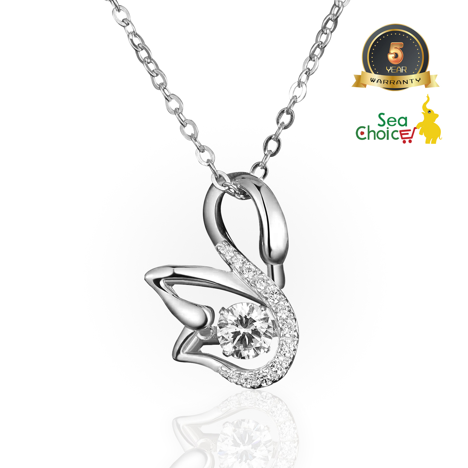 Mặt dây chuyền thiên nga thời trang S925 Sterling silver