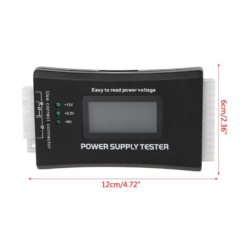 Digital LCD Power Supply Tester Multifunction Computer 20 24 Pin Sata LCD PSU HD ATX BTX Voltage Test Source