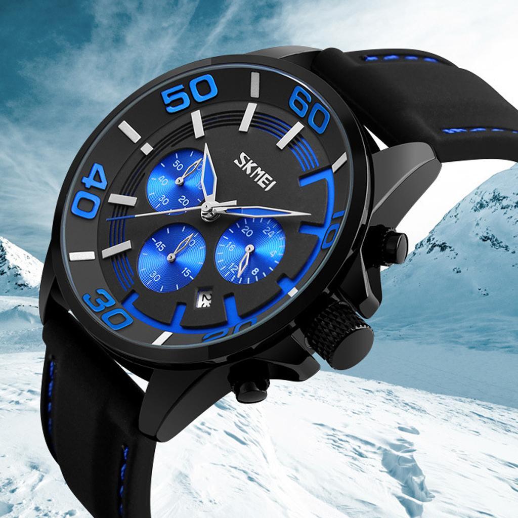Men Waterproof Chronograph Watch Calendar Day Wristwatch
