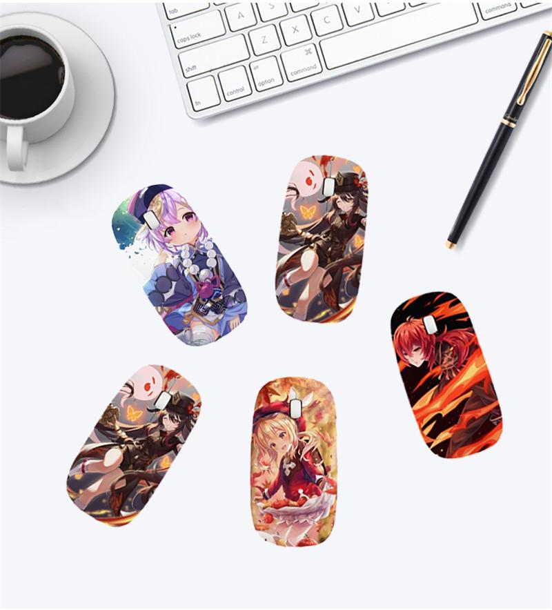 Anime Chuột Không Dây Game Thủ Genshin Tác Động Mause Máy Tính Chơi Game Sạc Chuột Hoạt Hình Cho Laptop Công Sở