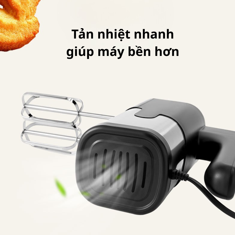 Máy đánh trứng cầm tay đánh được bột Lumabella LB-6621 công suất 200W, có 5 tốc độ điều chỉnh, dễ dùng [BẢO HÀNH 1 NĂM] - DELIYA HÀNG CHÍNH HÃNG