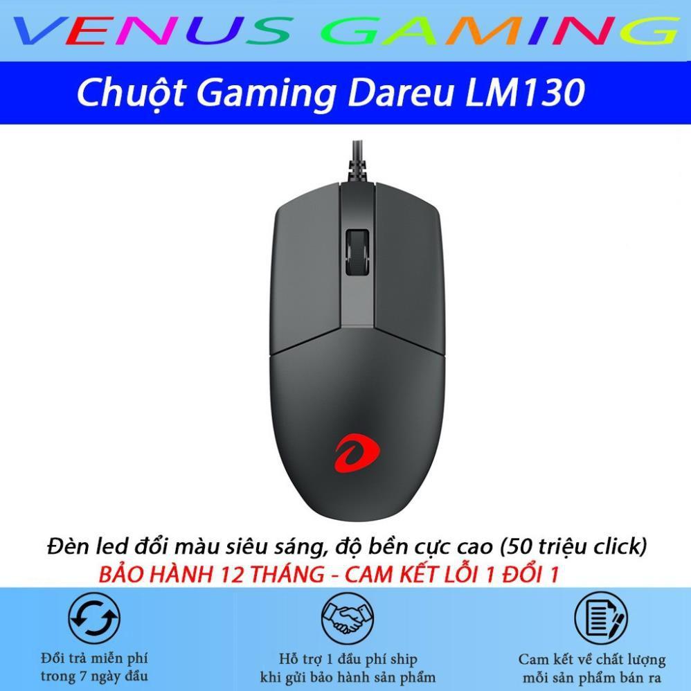 Chuột Gaming Dareu LM130 - Màu đen - Đèn led đổi màu - Hàng Chính Hãng