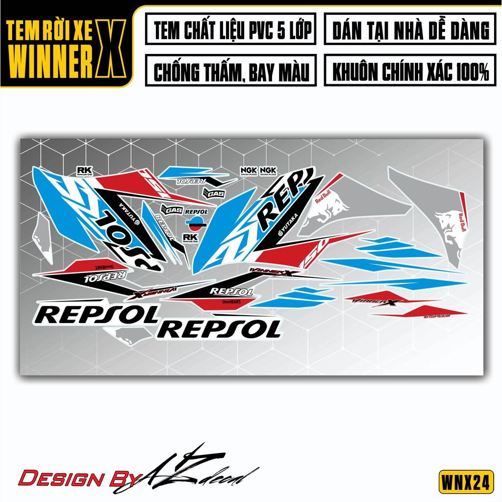 Tem Rời Dán Xe Winner X Mẫu Repsol 03 | WNX24 | Decal Chế Xe Máy Chất Liệu PVC Cao Cấp