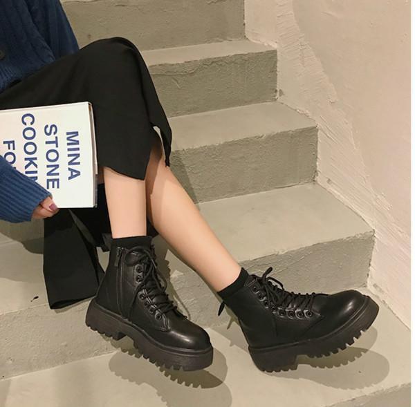 Giày Bốt Martin Phong Cách Retro Thời Trang