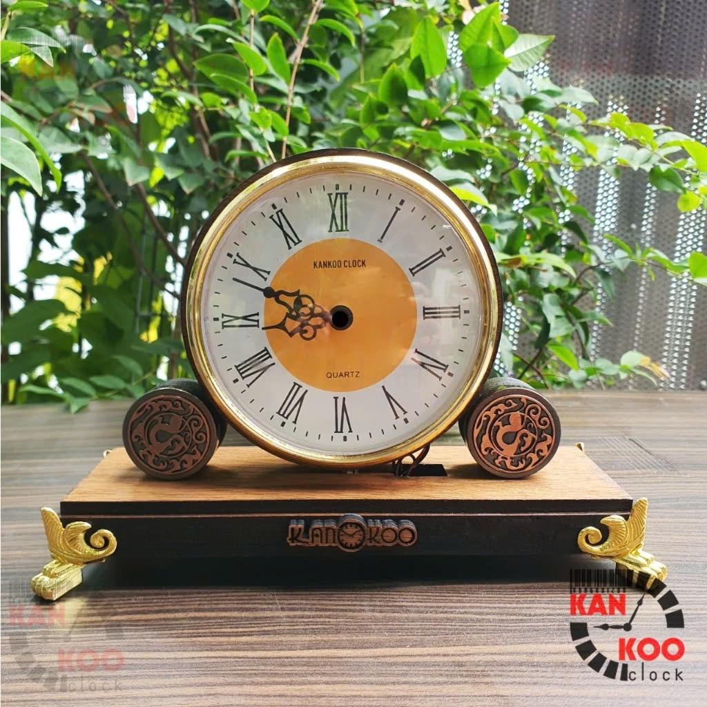 Đồng hồ để bàn KANKOO gỗ, điểm nhạc chuông cổ 3 bài nhạc , phiên bản HOÀI CỔ, bảo hành 24 tháng