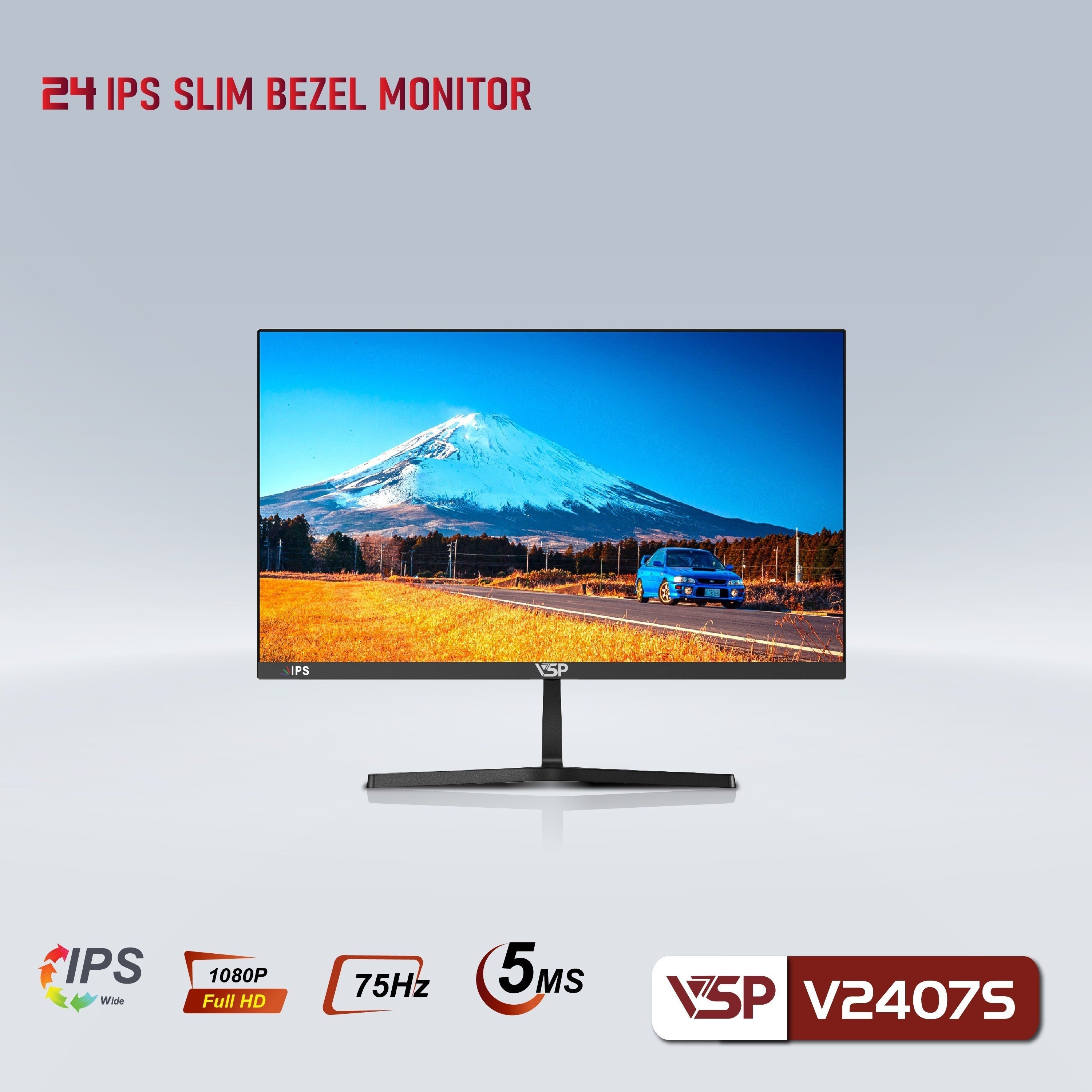 MÀN HÌNH PHẲNG LED VSP TRÀN VIỀN V2407S 24inch IPS (HDMI, VGA) - JL - HÀNG CHÍNH HÃNG