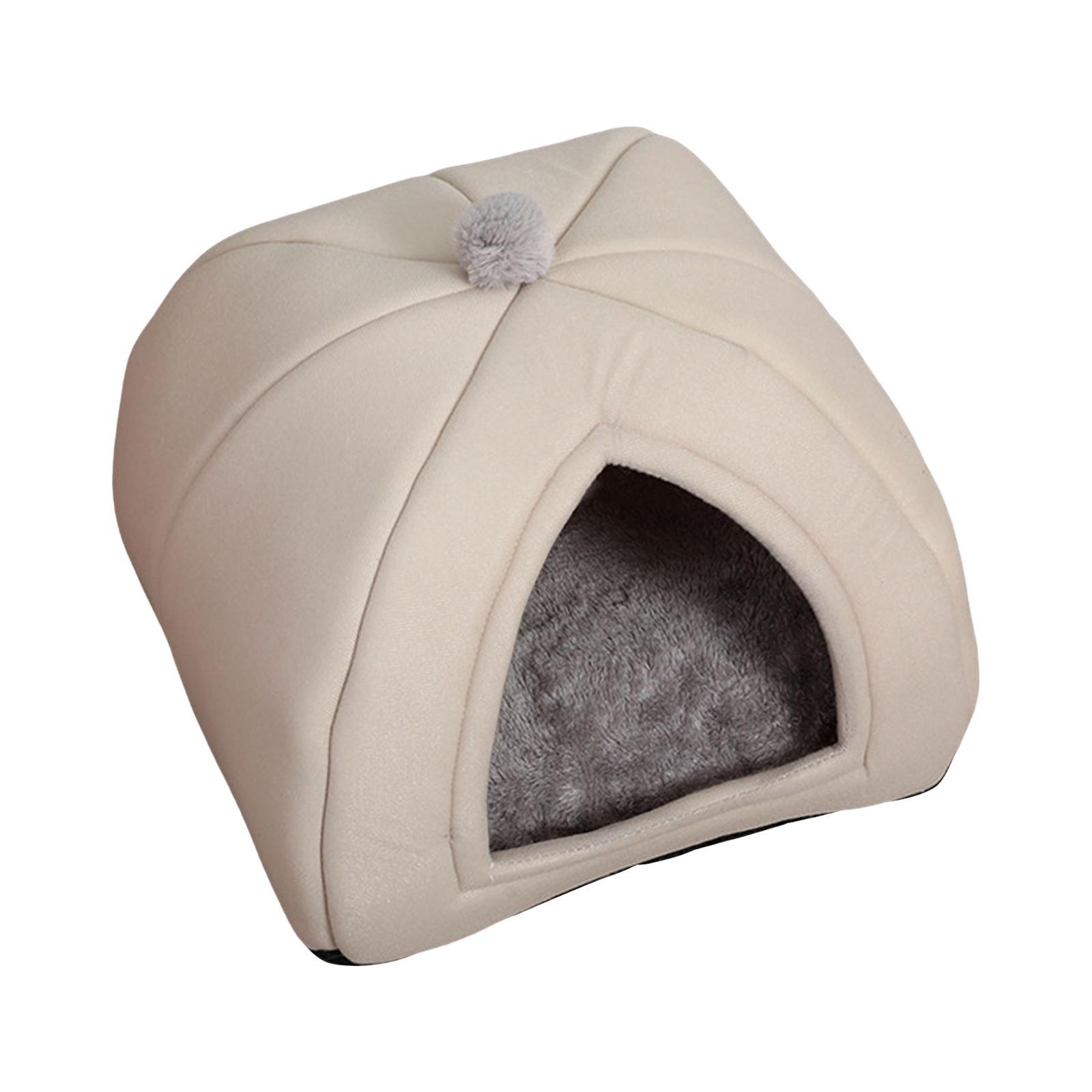 2Pcs Cat Warm House Dog Tent Sleeping Hut Calming Cave Pet Bed