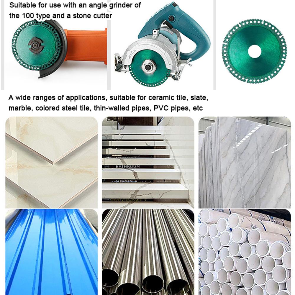 Multifunctional Cutting Blade Diamond High Manganese Steel Matrix Composite Sawblade 100mm Diameter Ceramic Tile Glass Cutting Disc for Angle Grinder Stone-Cutter