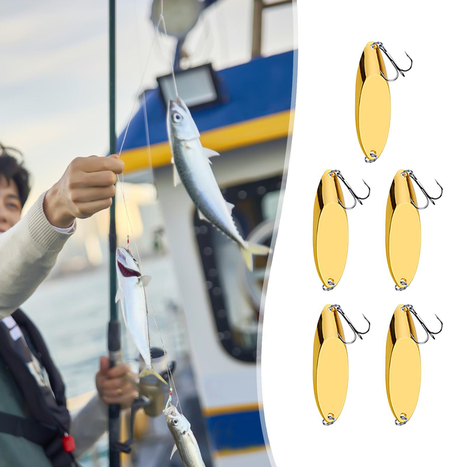 5 Pieces Fishing Spoons Lures Jigging Baits Freshwater Spinnerbaits Fishing Baits Bass Baits and Lures for Catfish Pike Redfish Fishing Gear