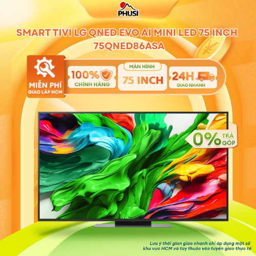 Smart Tivi LG QNED Evo AI Mini LED 4K 55 Inch 55QNED86ASA/ 65 Inch 65QNED86ASA/ 75 Inch 75QNED86ASA/ 86 Inch 86QNED86ASA - Hàng Chính Hãng - Mới 100