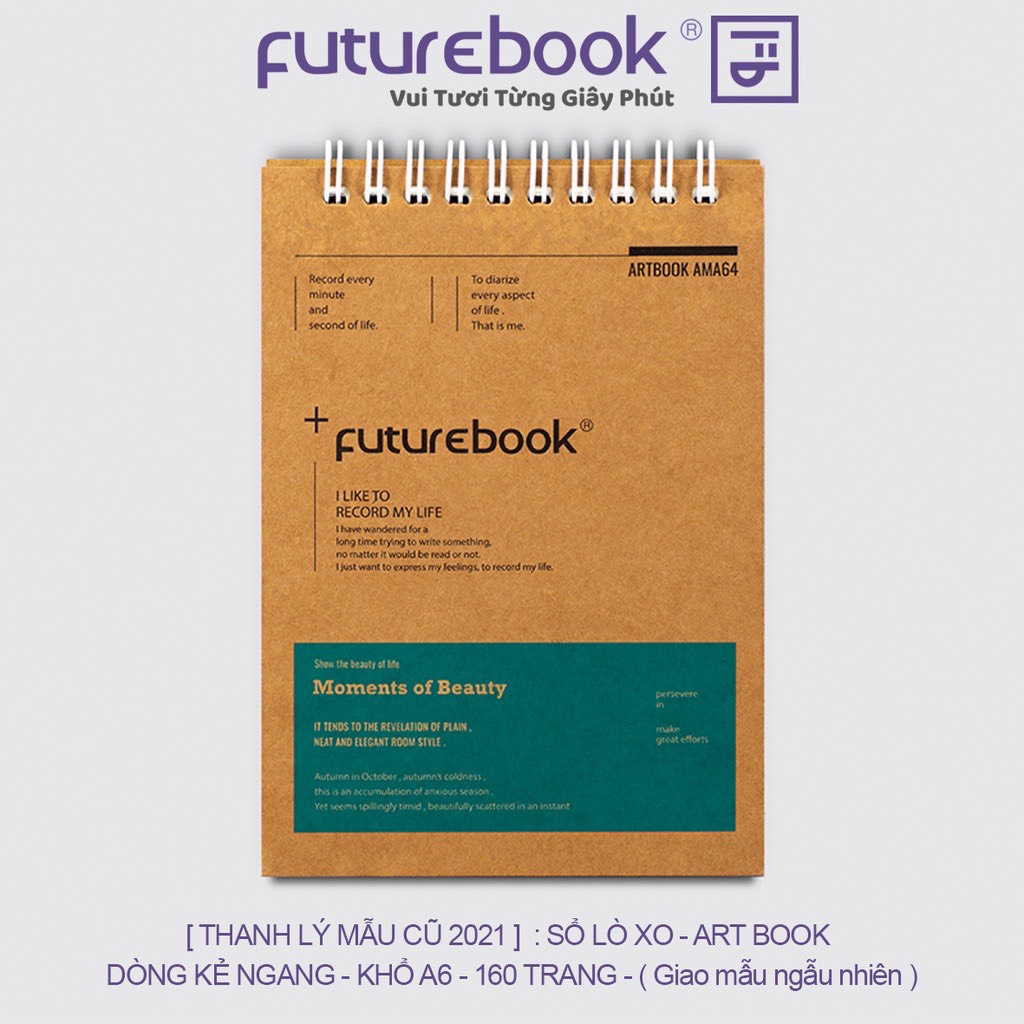 [Thanh lý Mẫu Cũ 2021] Sổ Lò Xo Art Book A6- Kẻ Ngang- 160 Trang. MSP: A6LX6 . VPP FUTUREBOOK. Giao mẫu ngẫu nhiên.