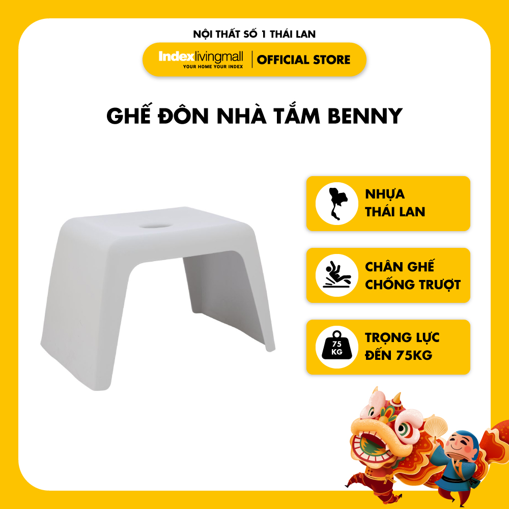 Ghế nhựa nhà tắm chống trượt BENNY Nhựa Thái Lan | Index Living Mall | Nhập khẩu Thái Lan 