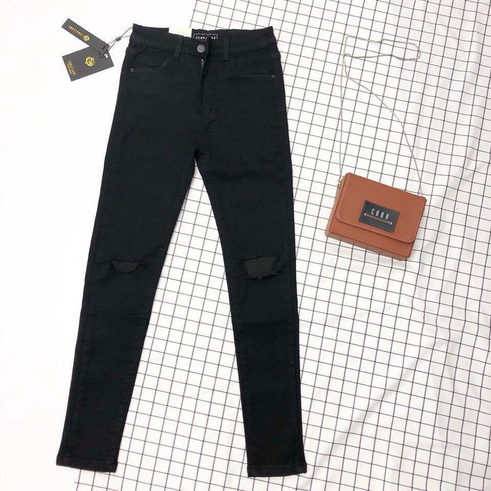 Quần jean nữ rách gối to