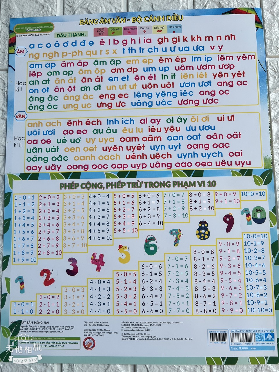 Bảng số  number 1-100, bảng chữ cái, bảng âm vần, bảng chữ cái tiếng anh chữ số, phép cộng, tru khổng lồ- kích thước A1