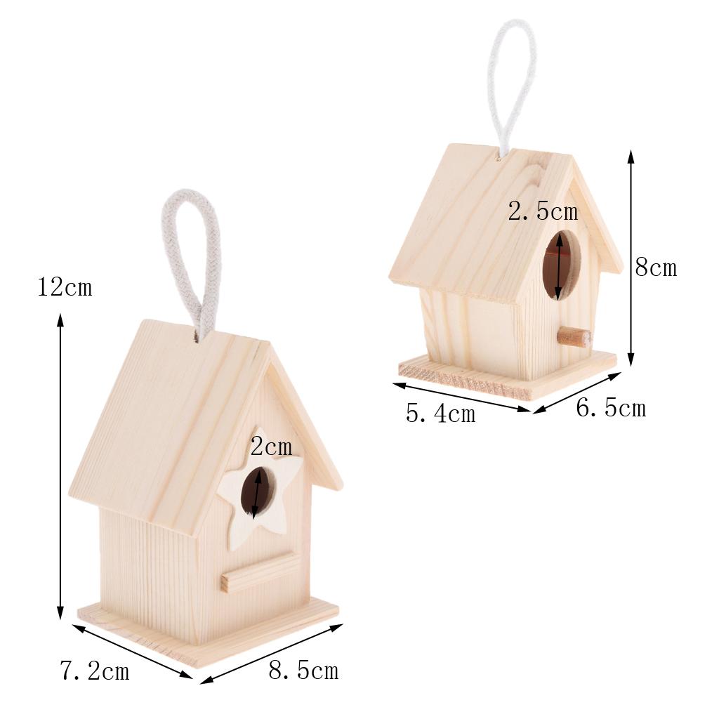 Bird Nest Natural Wood House DIY Parrot Parakeet Hanging Hamster Cage Toy