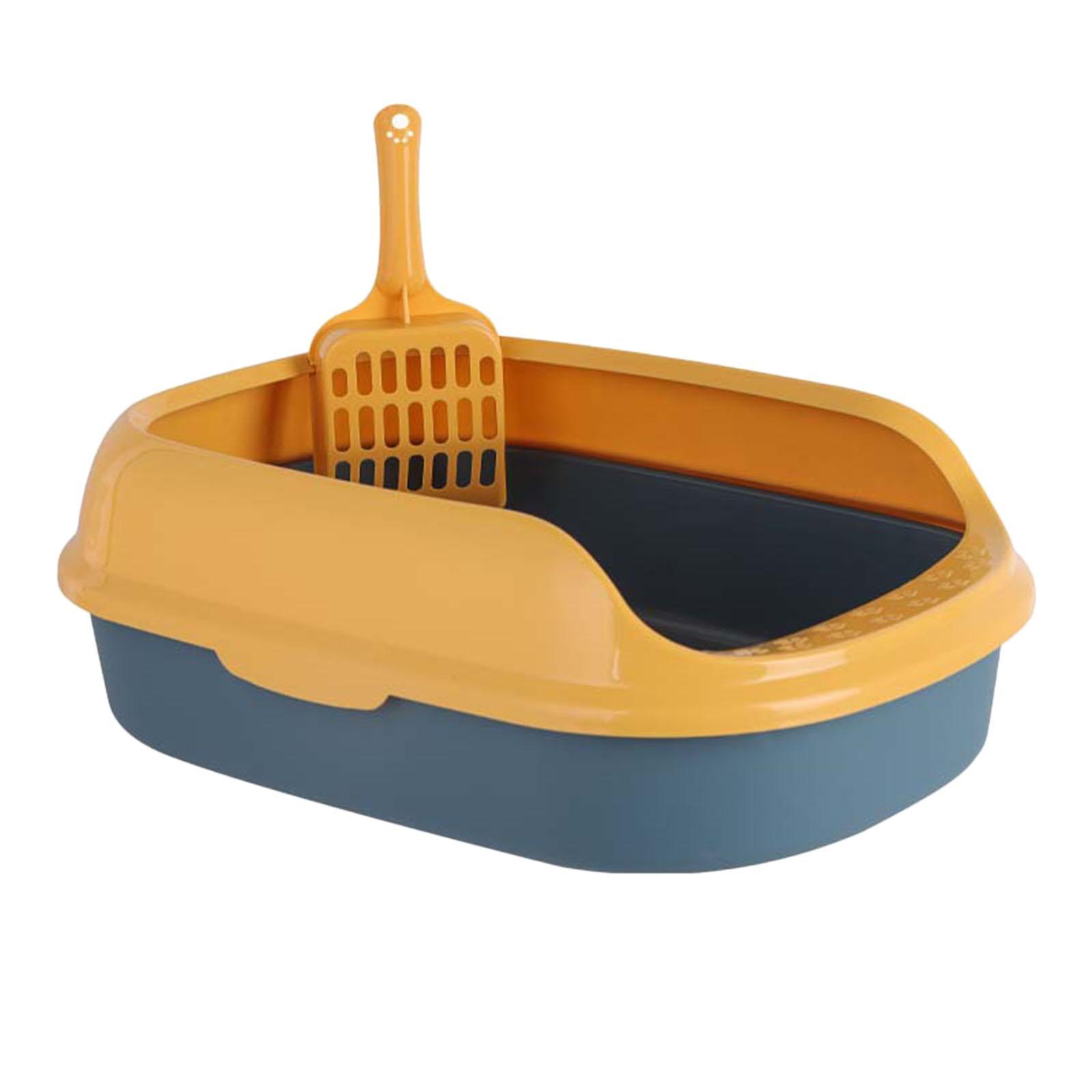 Cat Litter Box Pet Litter Tray Kitten Pan Toilet Shovel Bedpan Blue