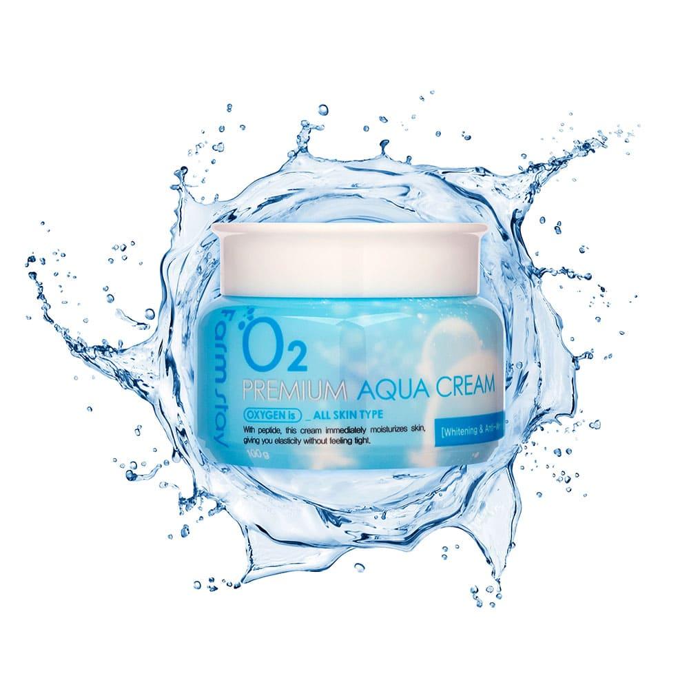 Kem Dưỡng Ẩm Chống Lão Hóa Farmstay O2 Premiun Aqua Cream  100g – Hàng Chính Hãng