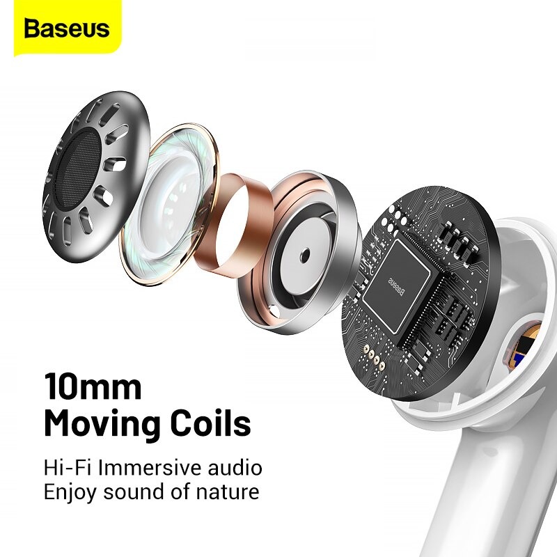 Tai Nghe Không Dây Baseus Encok W3 Bluetooth 5.0, Liên Tục 4h, Chống Ồn, Chống Nước - Hàng Chính Hãng