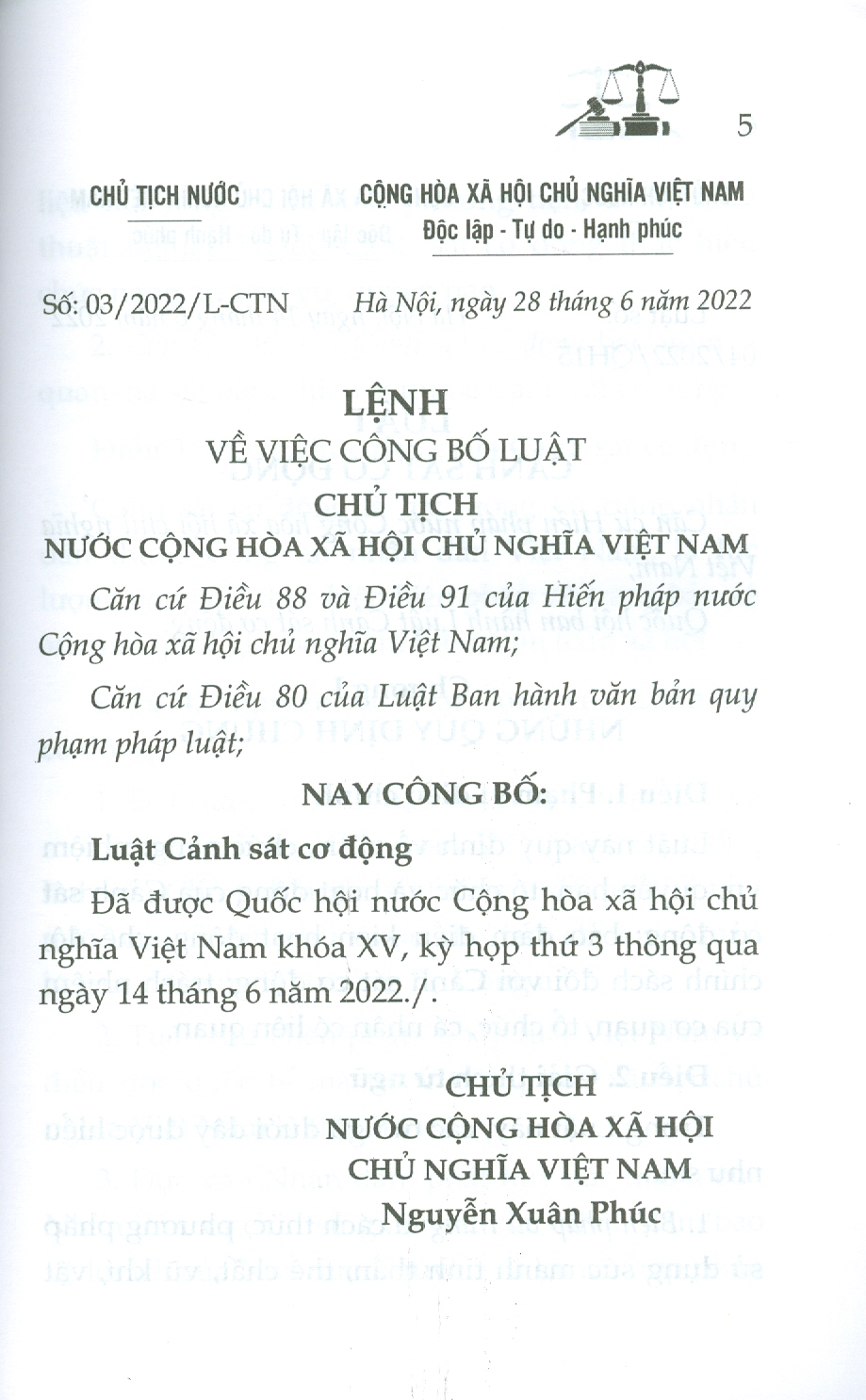 Luật Cảnh Sát Cơ Động Năm 2022