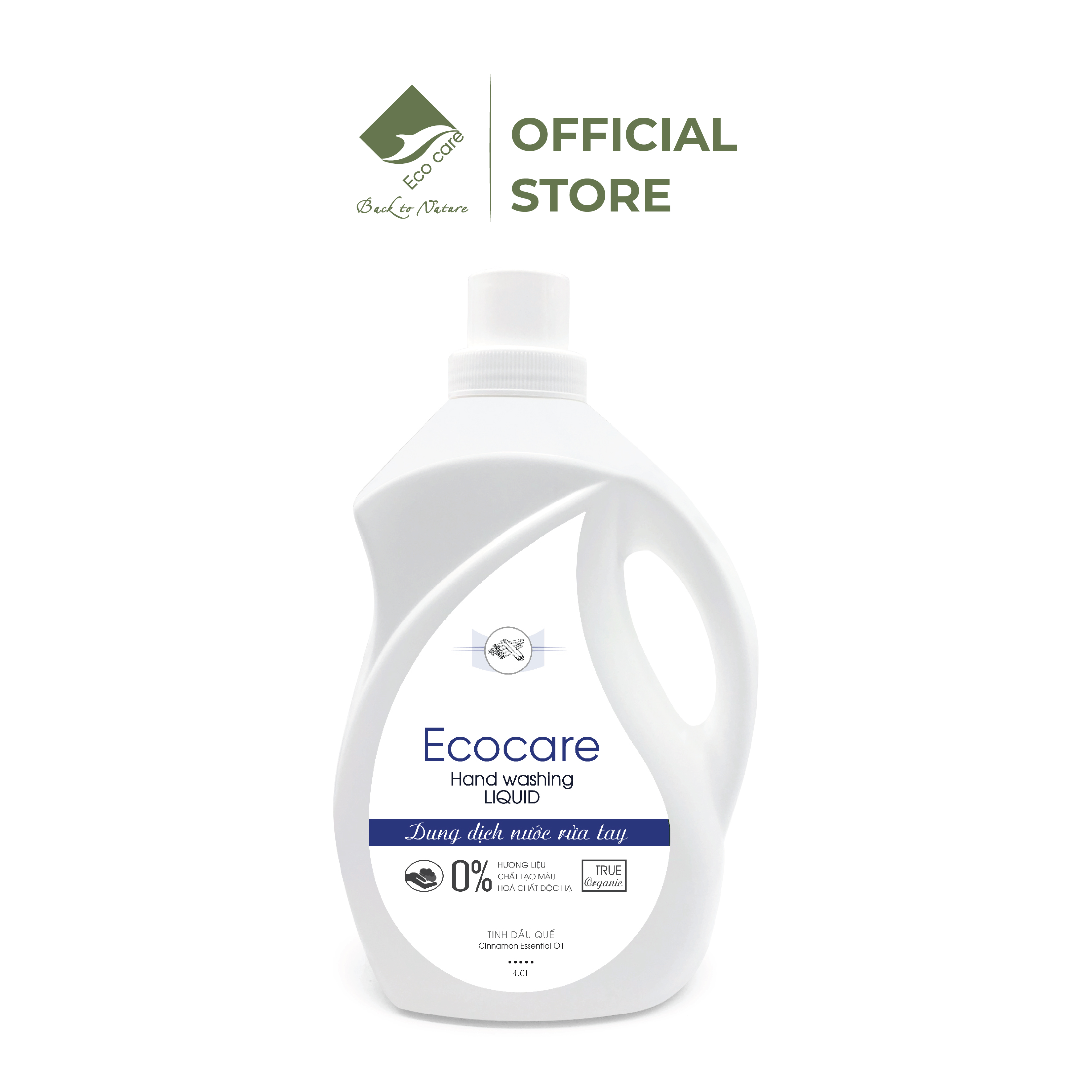 Nước rửa tay hữu cơ diệt khuẩn dạng bọt hương Quế 4000ml thương hiệu Ecocare ( tặng kèm vỏ tạo bọt)