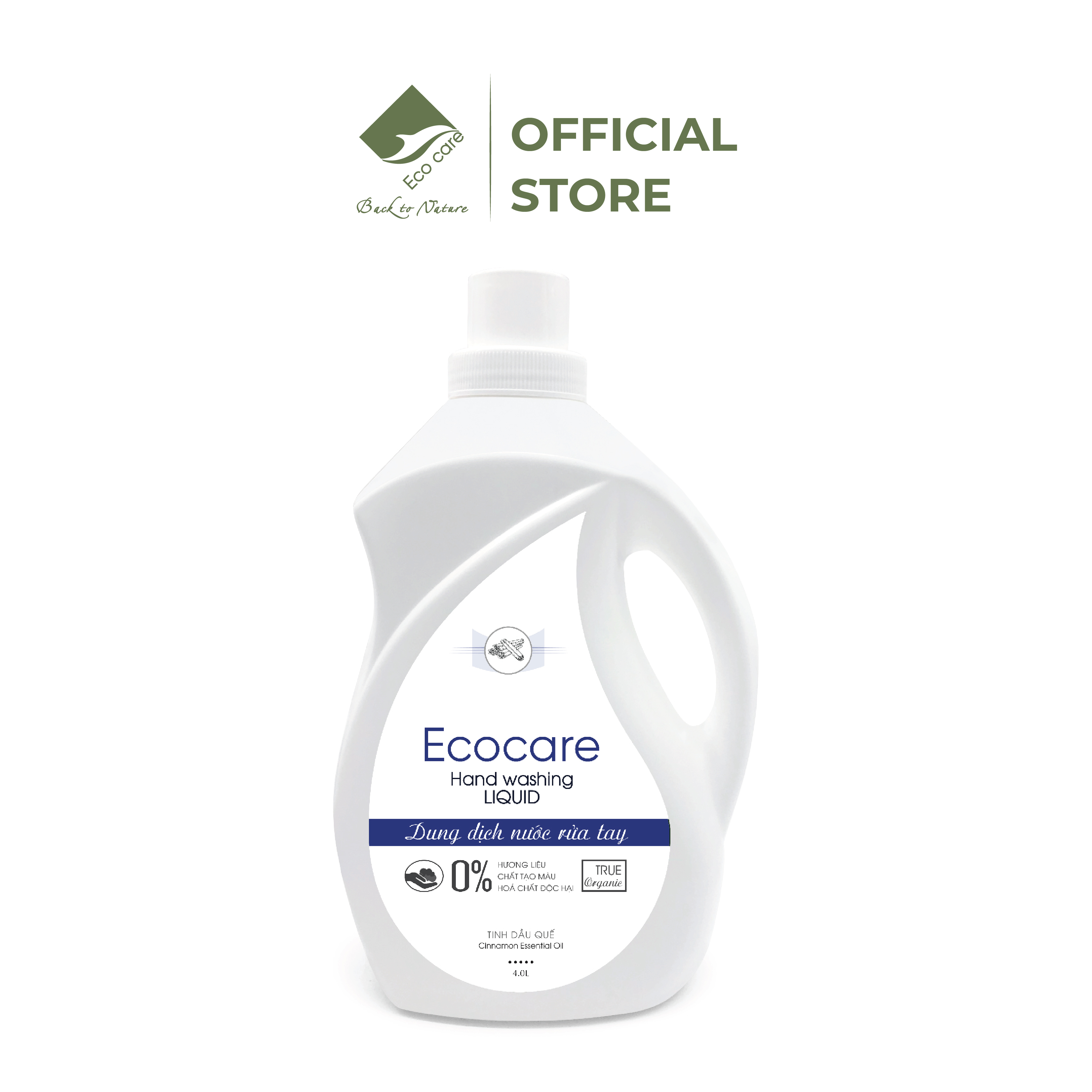 Nước rửa tay hữu cơ diệt khuẩn dạng bọt hương Quế 4000ml thương hiệu Ecocare