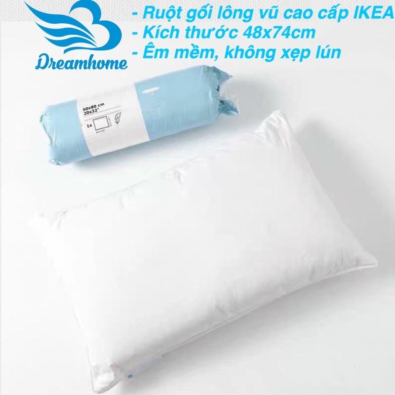 Ruột gối lông vũ cao cấp kháng khuẩn, 48x74 cm - 1 chiếc