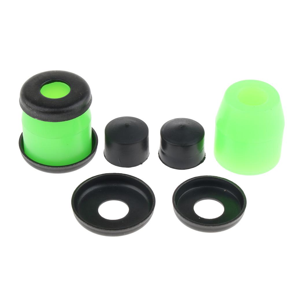2xSkateboard Rebuild Kit Bushings Washers Cups for 2 Trucks 5in Green