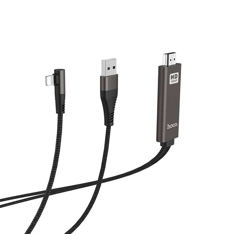 CÁP CHUYỂN LIGHTNING RA HDMI dài 2M - HOCO UA14 - Chân lighning chữ L - Hàng chính hãng