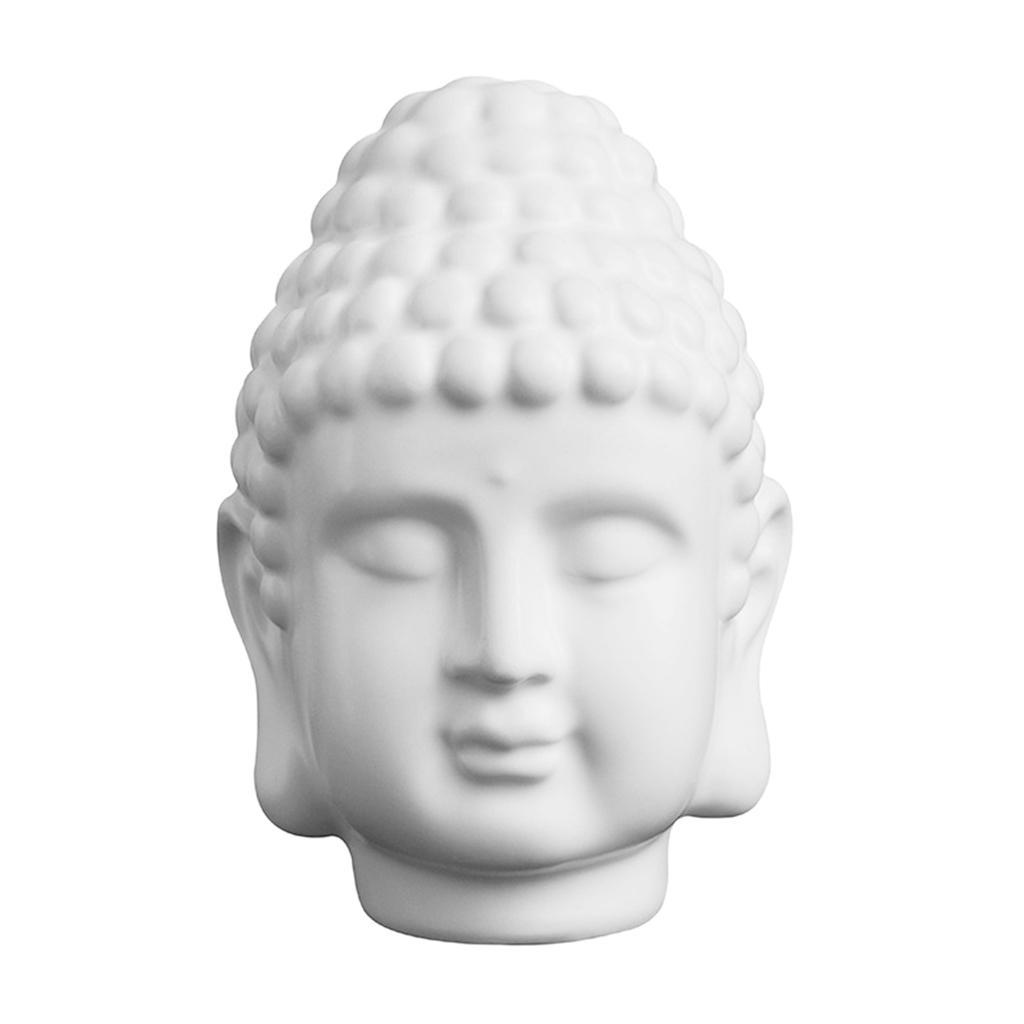 Meditating Buddha Head Statue Home Outdoor Garden Patio Deck Porch Art Decor